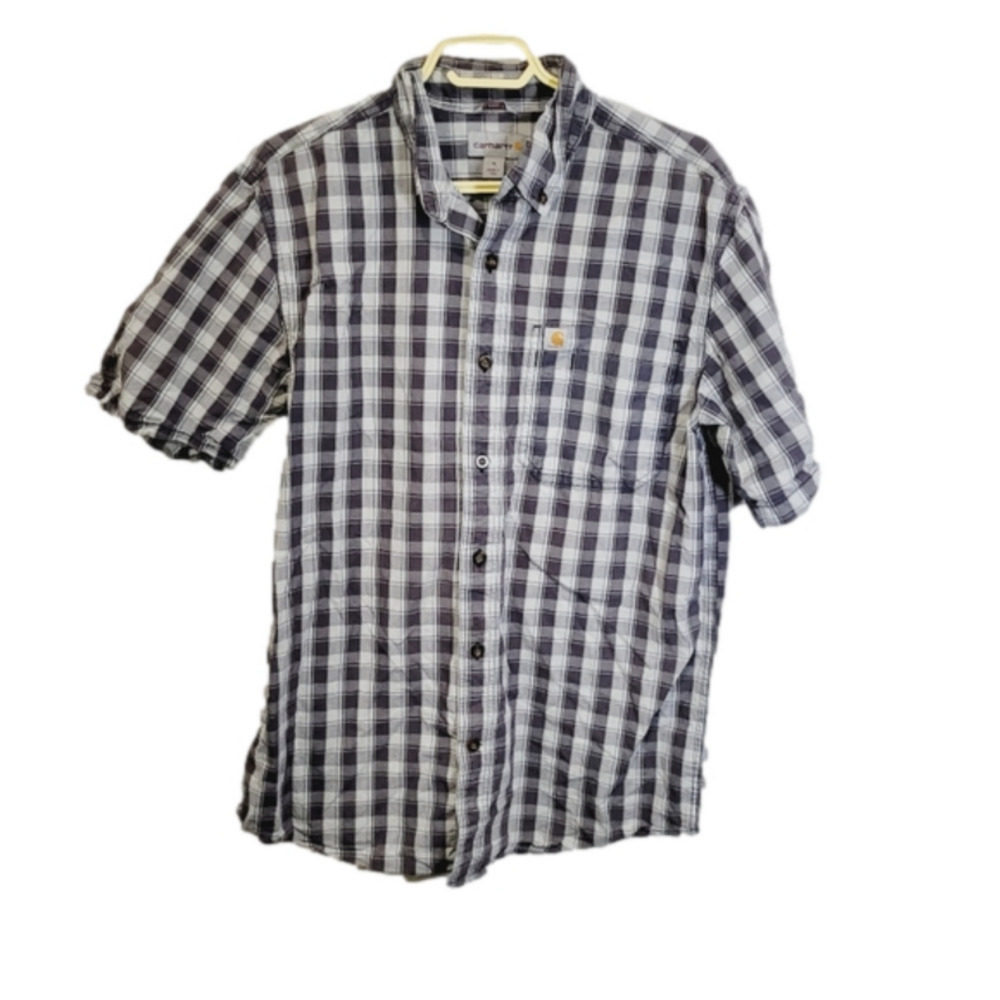 Carhartt mens relaxed fit plaid button up short sleeve